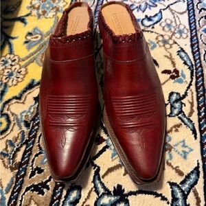 Lucchese Deep Red Leather Women’s Boot mules